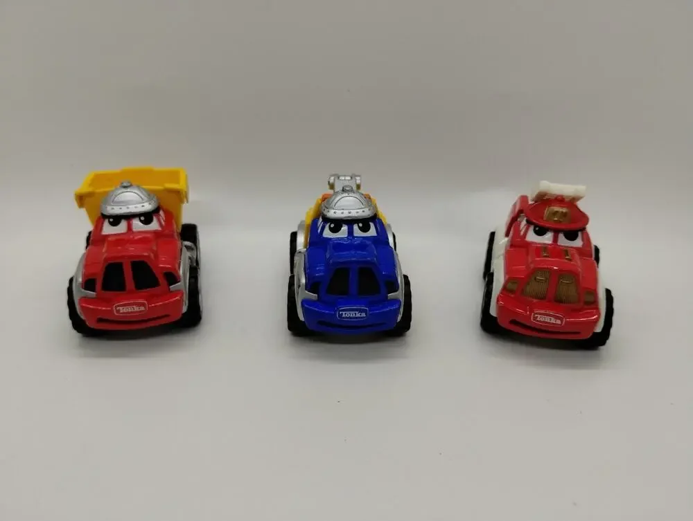 Lot of 3 TONKA Lil’ Chuck & Friends Diecast Trucks Maisto Cars Hasbro 2000